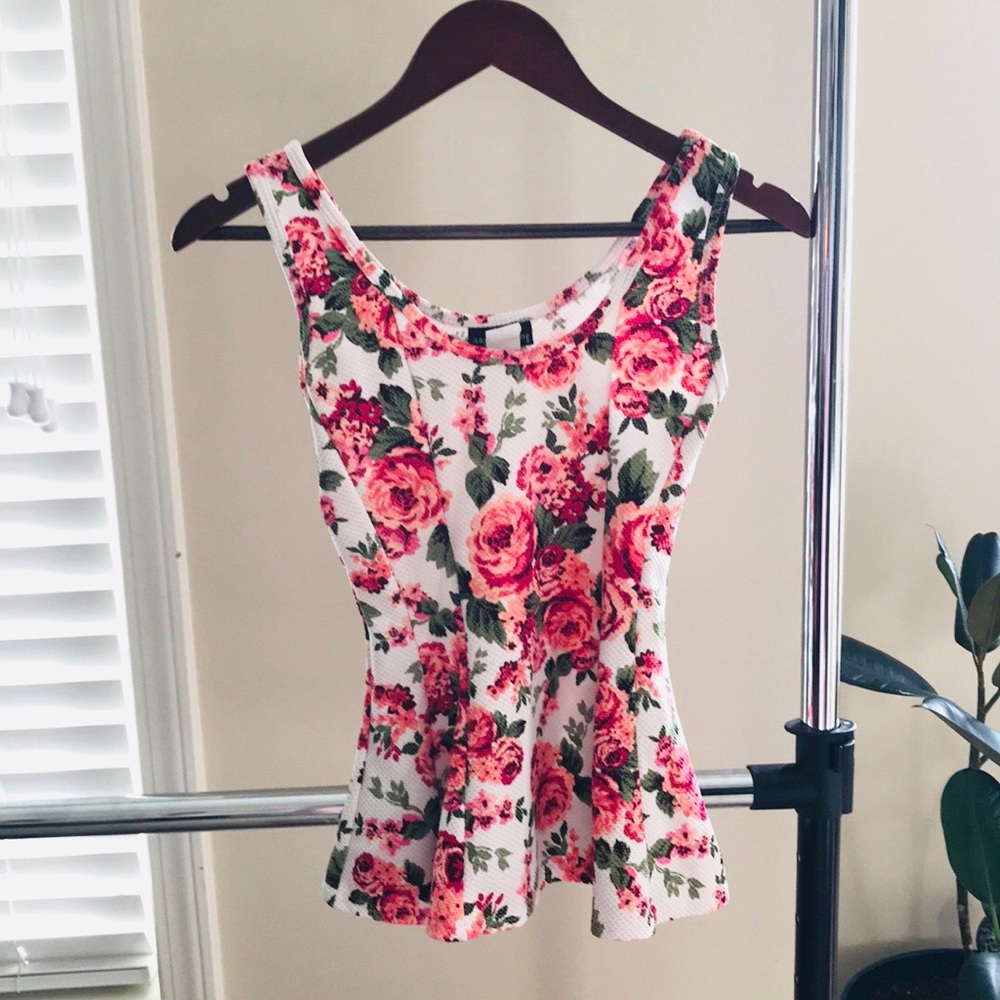 Say Anything Sleeveless Floral Top